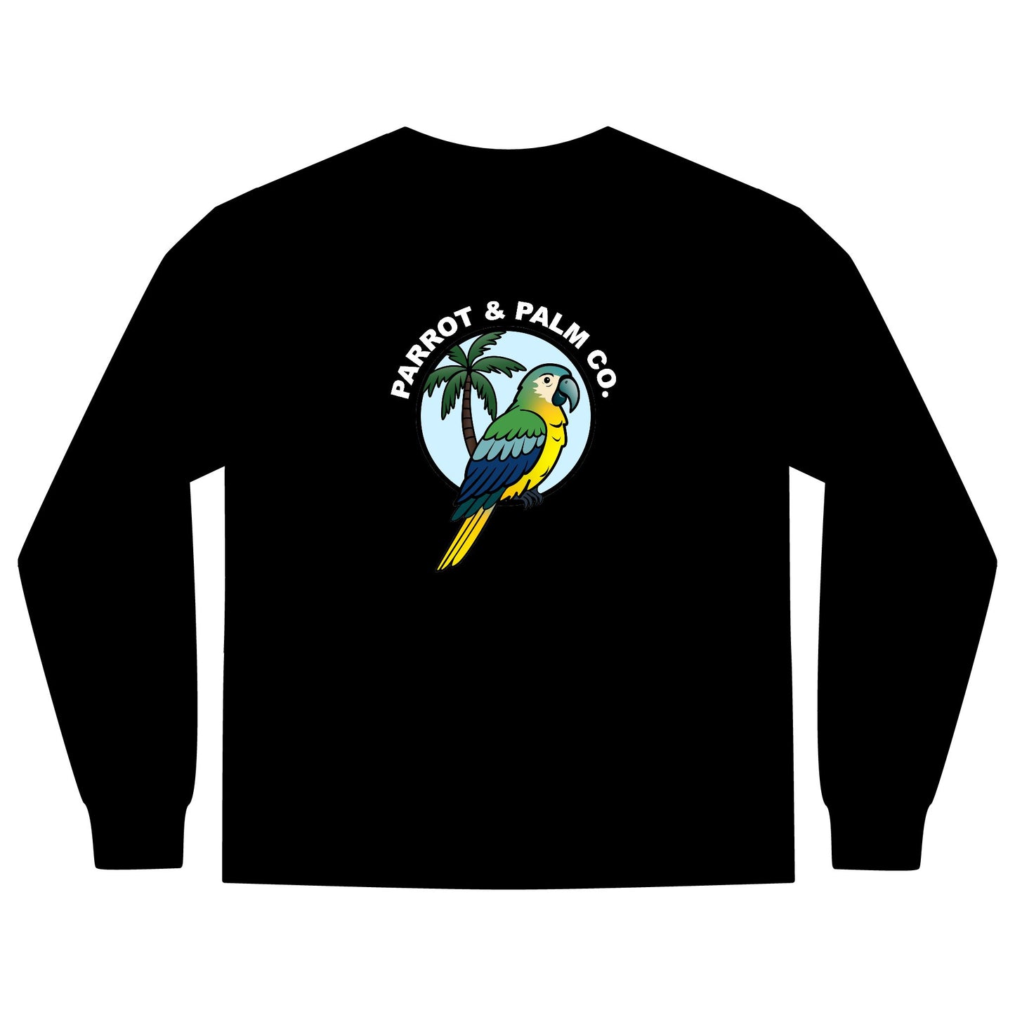 P & P Blue Parrot Long Sleeve Pocket T-Shirt