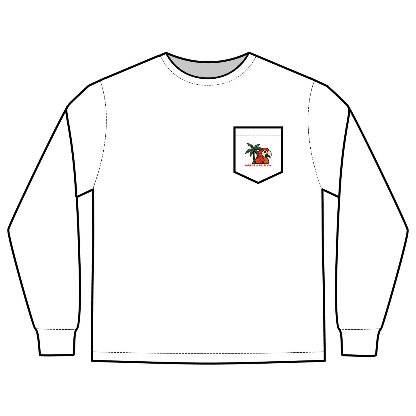 P & P Long Sleeve Pocket T-Shirt