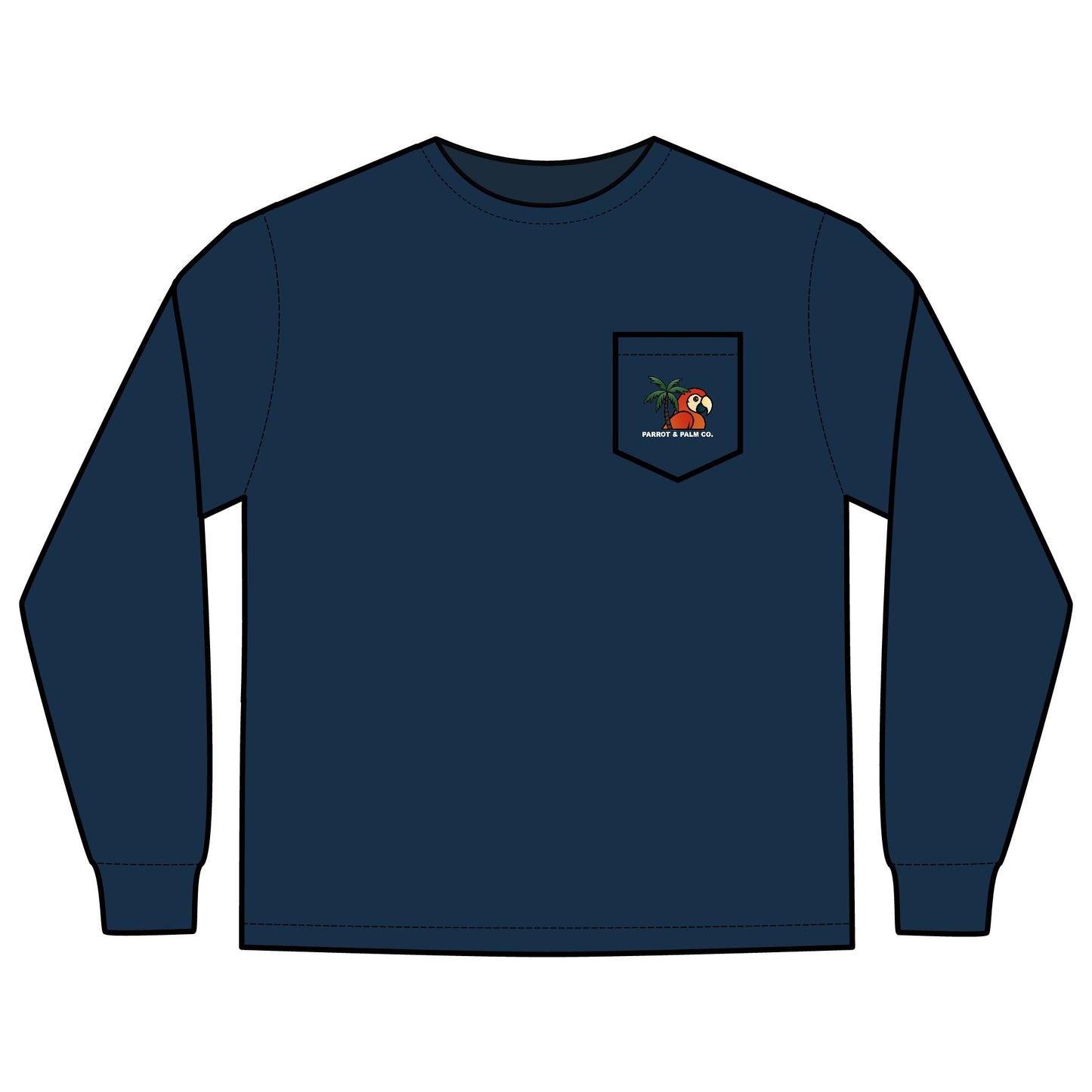 P & P Long Sleeve Pocket T-Shirt
