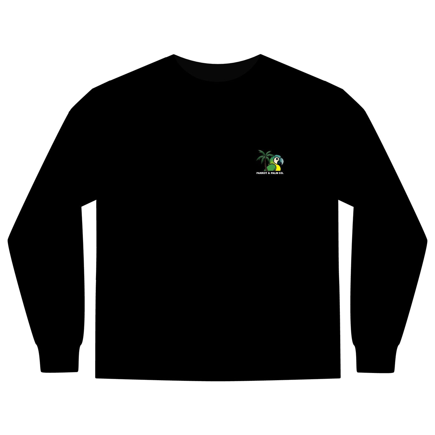 P & P Blue Parrot Long Sleeve Pocket T-Shirt